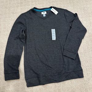 Old Navy V neck ribbed long sleeve XL 14/16 Charcoal
